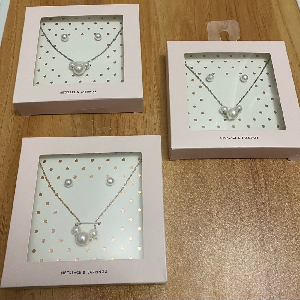 Pearl Necklace and Earring sets